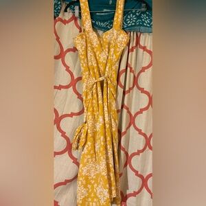 Ann Taylor Linen Blend Floral Dress